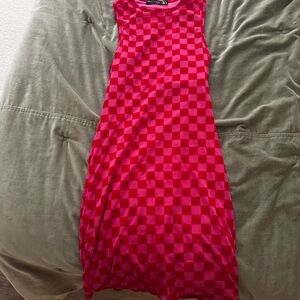 Nasty Gal Pink and Red Checkered Top